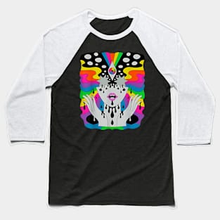 Colorful Psychedelic Girl Trippy Abstract Third Eye Vision Baseball T-Shirt